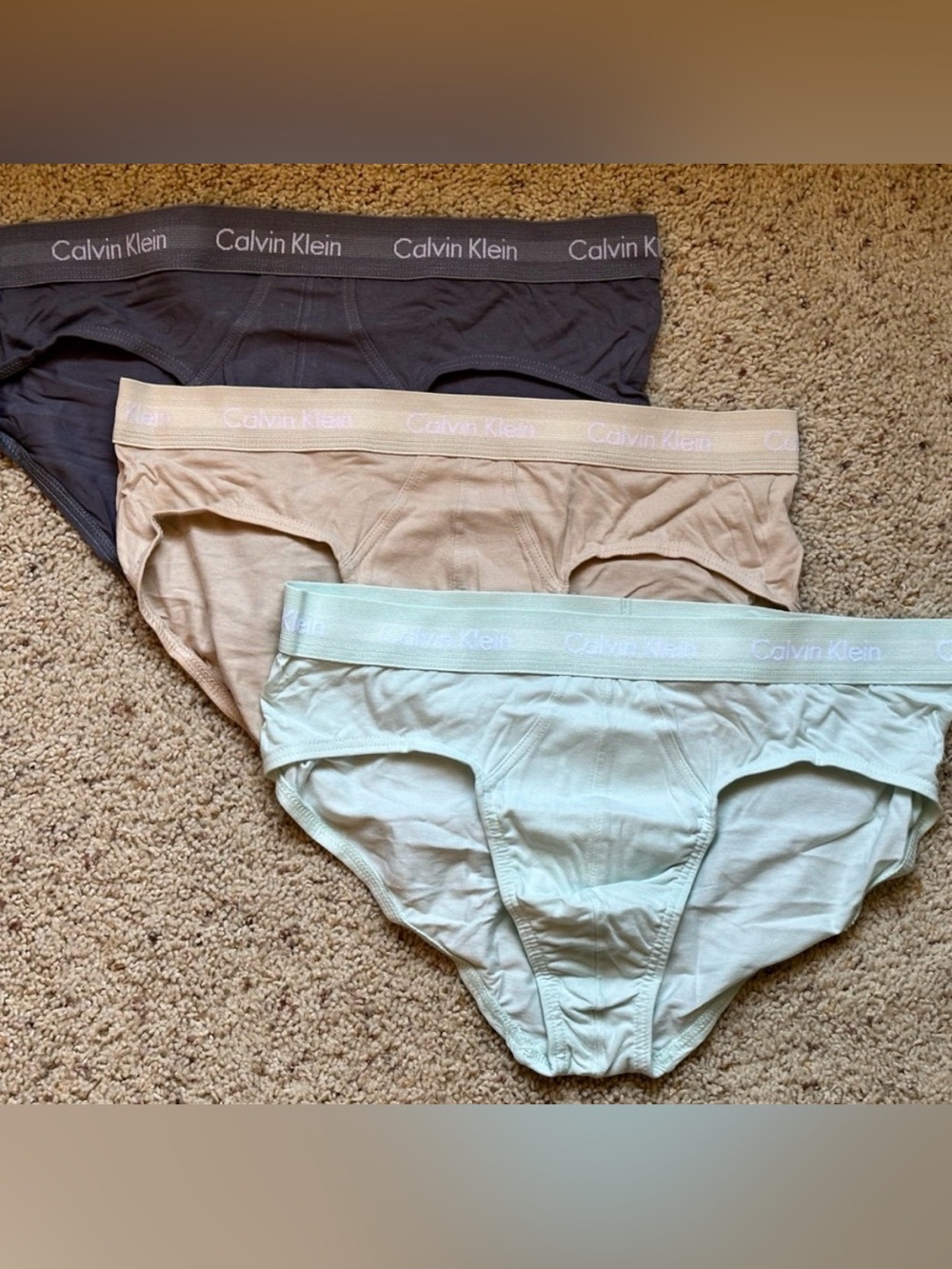 Mens Calvin Klein Underwear 3 Pack Briefs (Grey / Beige) Size XL XXL - Picture 4 of 7